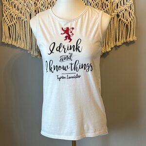 Game of Thrones Graphic Tank Top with Red Lion Design